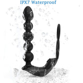 Tapón anal con anillo para el pene, vibrador recargable, masajeador de próstata impermeable